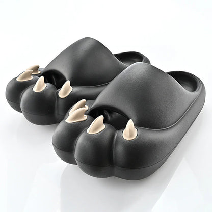 2023 Summer Indoor Slippers Women Men Home Floor Shoes Soft EVA Thick Sole Cute Cartoon Paw Slides Female Male Platform Footwear