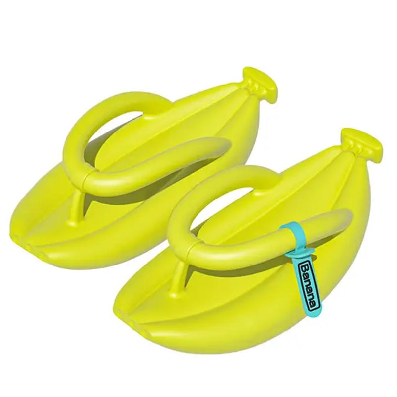 1 Pair Summer Slippers Cartoon Non-Slip Shock Absorption Thick Sole Walking Soft Home Couple Funny Banana Flip Flops